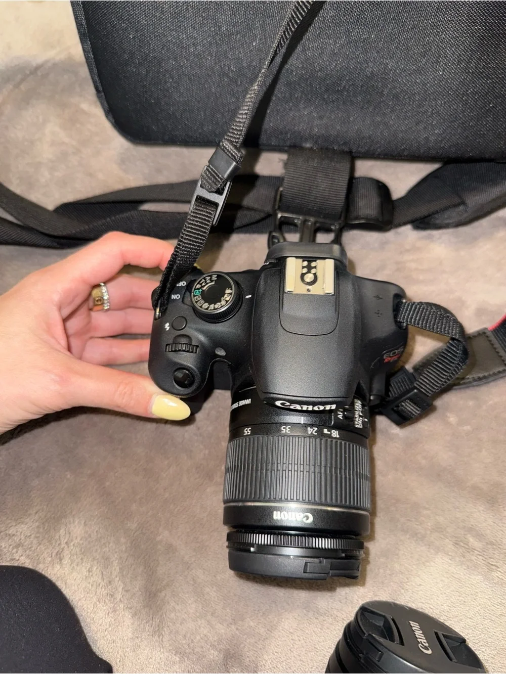Canon EOS Rebel T5 DSLR Camera with 75-300mm Telephoto Lens and Case - Black